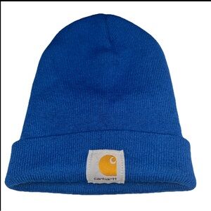 Carhartt Royal Blue Knit Beanie Hat Upper Michigan Patch Adult One Size A18432